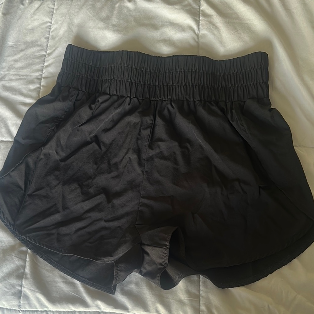 Women's Black Elastic Waist Shorts workout